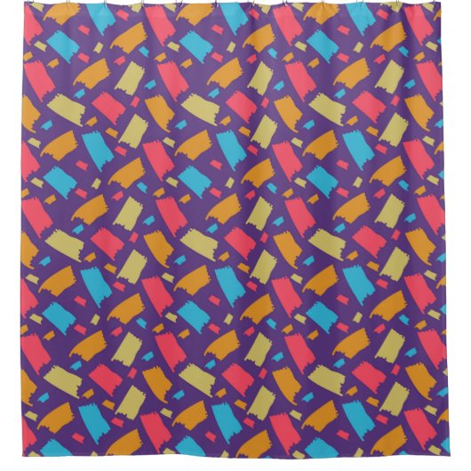 Farbenfrohe Blumenmuster Duschvorhang (Vorderseite)