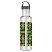 Farbenfrohe Blumenmuster Edelstahlflasche (Rückseite)