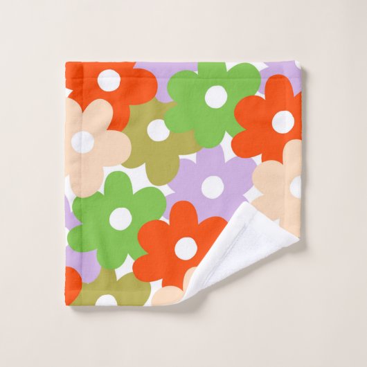 Farbenfrohe Blumenmuster, einfache tropische Blume Badhandtuch Set (Waschlappen)