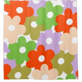 Farbenfrohe Blumenmuster, einfache tropische Blume Duschvorhang