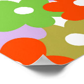 Farbenfrohe Blumenmuster, einfache tropische Blume Poster (Ecke)