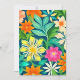 Farbenfrohe Blumenmuster Einladung