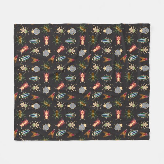 Farbenfrohe Blumenmuster Fleecedecke (Vorderseite (Horizontal))