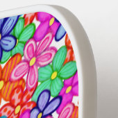 Farbenfrohe Blumenmuster für mehrfarbige Blume Pickleball Schläger (Linke Seite)