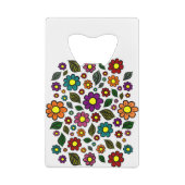 Farbenfrohe Blumenmuster Geldbeutel Flaschenöffner (Rückseite)