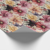 Farbenfrohe Blumenmuster Gerber Daisy Blume Patter Geschenkpapier (Ecke)