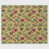 Farbenfrohe Blumenmuster Geschenkpapier (Flach)