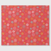 Farbenfrohe Blumenmuster Geschenkpapier (Flach)