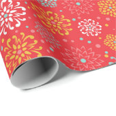 Farbenfrohe Blumenmuster Geschenkpapier (Rolleneckpunkt)