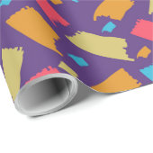 Farbenfrohe Blumenmuster Geschenkpapier (Rolleneckpunkt)