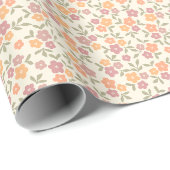 Farbenfrohe Blumenmuster Geschenkpapier (Rolleneckpunkt)