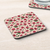 Farbenfrohe Blumenmuster Getränkeuntersetzer (Linke Seite)