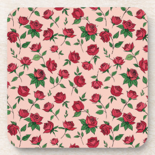 Farbenfrohe Blumenmuster Getränkeuntersetzer