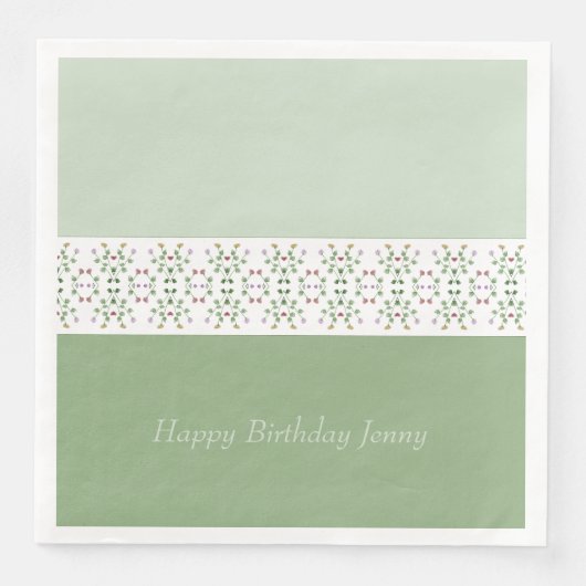 Farbenfrohe Blumenmuster getrimmt Serviette (Vorderseite)