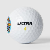 Farbenfrohe Blumenmuster Golfball (Logo)