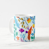 Farbenfrohe Blumenmuster Kaffeetasse (Vorderseite Links)