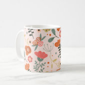 Farbenfrohe Blumenmuster Kaffeetasse (Vorderseite Links)