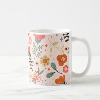 Farbenfrohe Blumenmuster Kaffeetasse