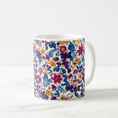 Farbenfrohe Blumenmuster Kaffeetasse (VorderseiteRechts)
