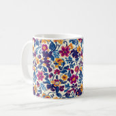Farbenfrohe Blumenmuster Kaffeetasse (Vorderseite Links)