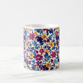 Farbenfrohe Blumenmuster Kaffeetasse (Mittel)