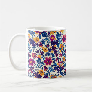Farbenfrohe Blumenmuster Kaffeetasse