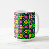 Farbenfrohe Blumenmuster Kaffeetasse (VorderseiteRechts)