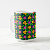 Farbenfrohe Blumenmuster Kaffeetasse (Vorderseite Links)