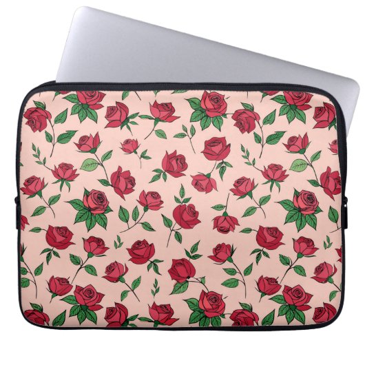 Farbenfrohe Blumenmuster Laptopschutzhülle (Vorderseite)