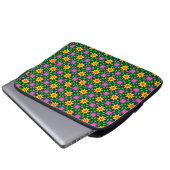 Farbenfrohe Blumenmuster Laptopschutzhülle (Vorne Knopf)