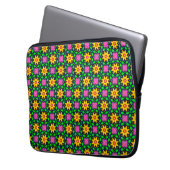Farbenfrohe Blumenmuster Laptopschutzhülle (Vorderseite Links)
