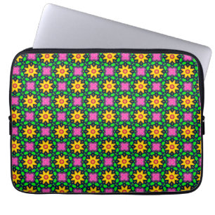 Farbenfrohe Blumenmuster Laptopschutzhülle