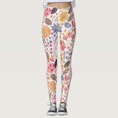 Farbenfrohe Blumenmuster Leggings (Vorderseite)