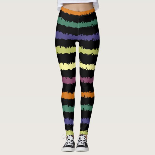 Farbenfrohe Blumenmuster Leggings (Vorderseite)