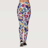 Farbenfrohe Blumenmuster Leggings (Rückseite)