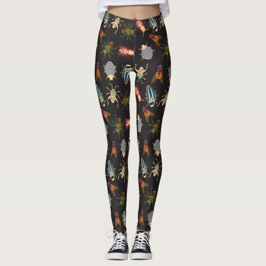 Farbenfrohe Blumenmuster Leggings (Vorderseite)