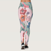 Farbenfrohe Blumenmuster Leggings (Rückseite)