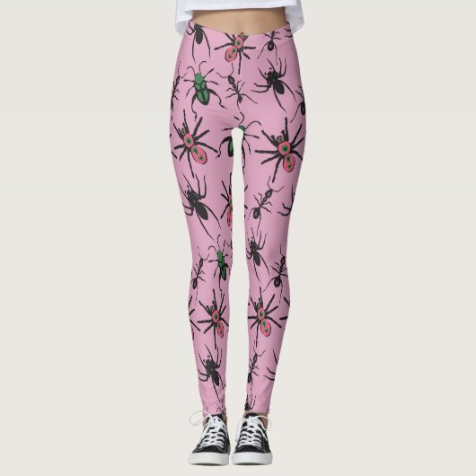 Farbenfrohe Blumenmuster Leggings (Vorderseite)
