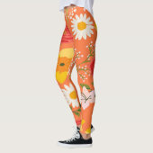 Farbenfrohe Blumenmuster Leggings (Links)