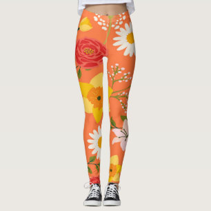 Farbenfrohe Blumenmuster Leggings