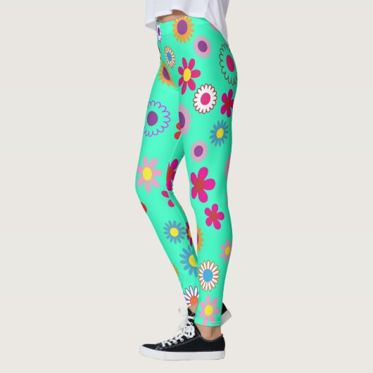 Farbenfrohe Blumenmuster Leggings (Links)