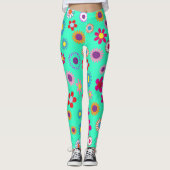 Farbenfrohe Blumenmuster Leggings (Vorderseite)