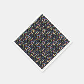 Farbenfrohe Blumenmuster mit Regenbogen und Bäumen Serviette (Ecke)