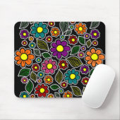Farbenfrohe Blumenmuster Mousepad (Mit Mouse)