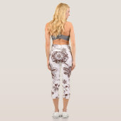 Farbenfrohe Blumenmuster nahtlos Capri Leggings (Rückseite)