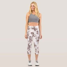 Farbenfrohe Blumenmuster nahtlos Capri Leggings