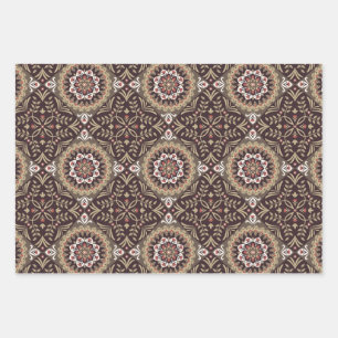 Farbenfrohe Blumenmuster nahtlos Geschenkpapier Set