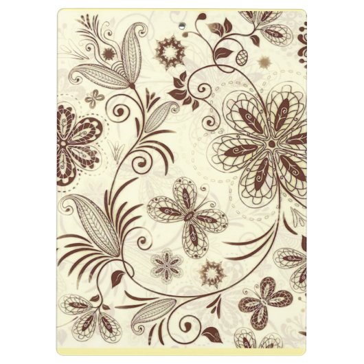 Farbenfrohe Blumenmuster nahtlos Klemmbrett (Rückseite)