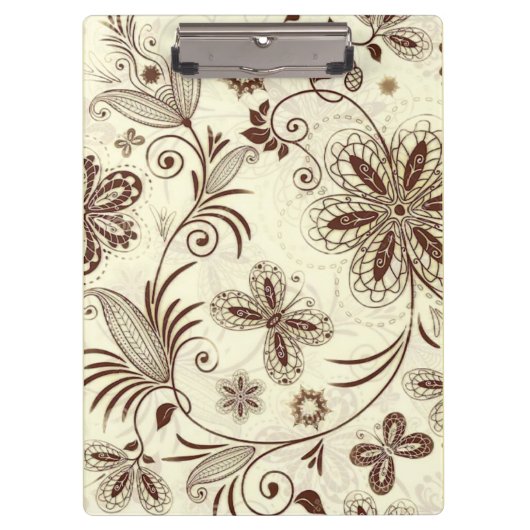 Farbenfrohe Blumenmuster nahtlos Klemmbrett (Vorderseite)