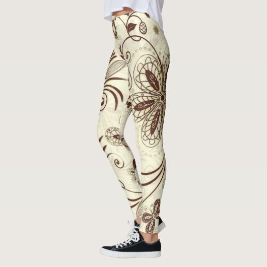 Farbenfrohe Blumenmuster nahtlos Leggings (Links)